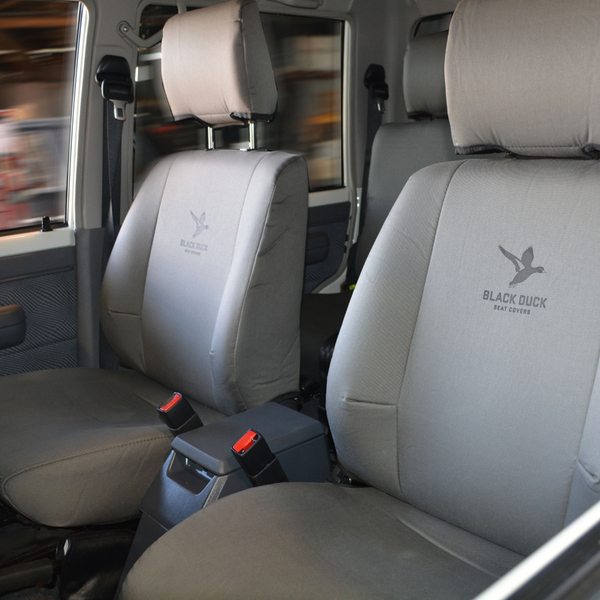 Black Duck Denim Grey Seat Covers Toyota Landcruiser 200 Series Sahara