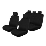 Front - Outback Canvas Seat Covers Suits Mitsubishi Triton MQ Dual Cab-GLX/GLS/Exceed 1/2015-11/2023 Black