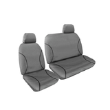 First Row - Tradies Full Canvas Seat Covers suits Toyota Hilux Workmate/SR Single Cab/Bucket & 3/4 5/2005-6/2015 Grey RM1026.TRG