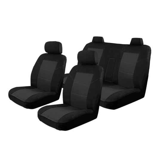 Custom Made Velour Seat Covers Suits Ford Ranger PJ PK Crew Cab 12/2006-09/2011 Front and Rear Black