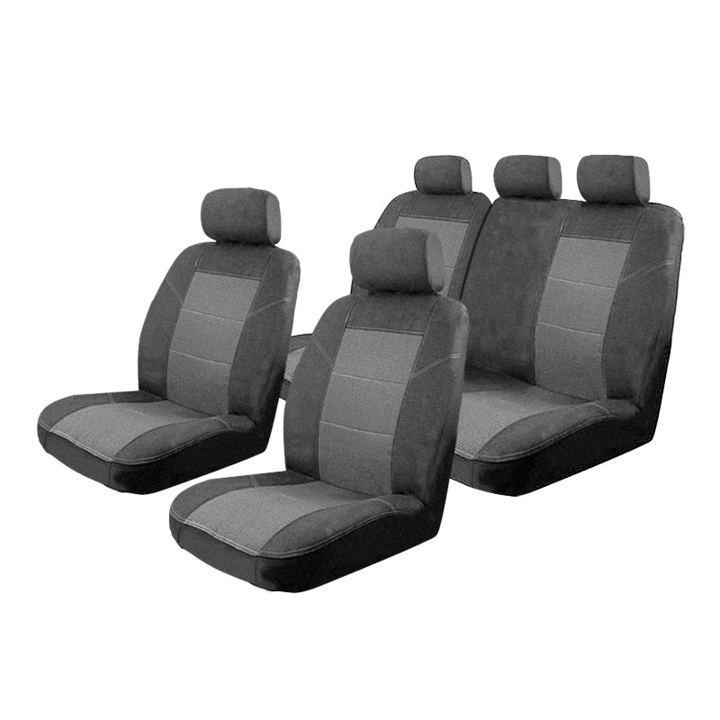 Custom Made Velour Seat Covers Suits Mazda 2 DE Hatch 09/2007-10/2014 Charcoal Airbag Safe