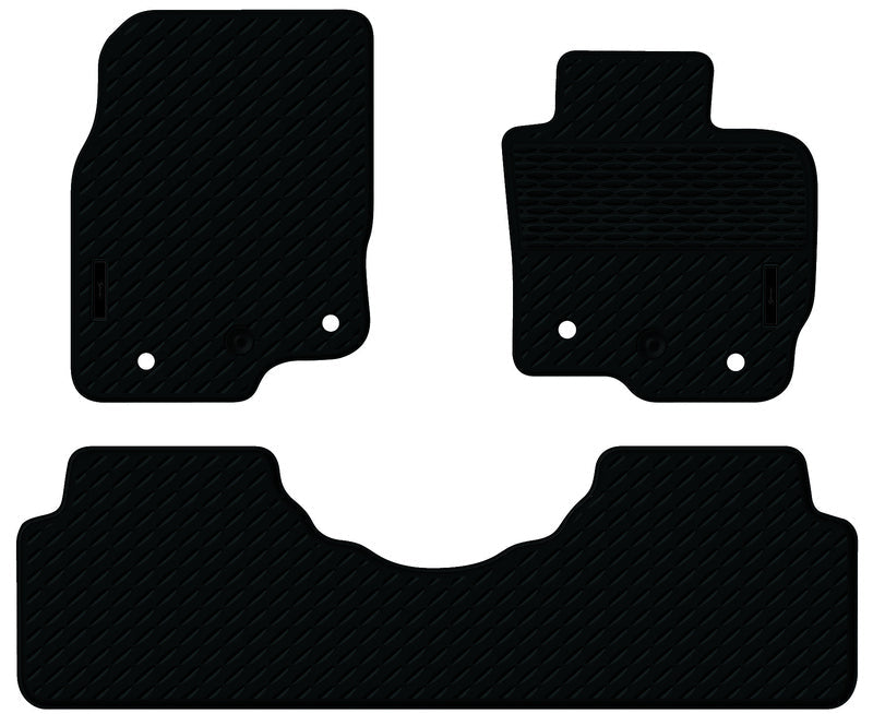 Rubber Custom Floor Mats Suits Mazda CX-5 SUV 2/2012-2/2017 Front & Rear Black MRBMZ003BLK2RW