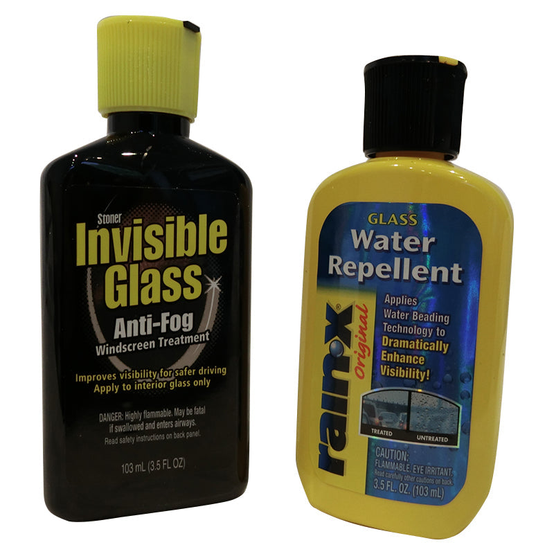 Rain-X Water Repellent + Invisible Glass Anti-Fog 206ml Combo Windscreen Window Glass Treatment