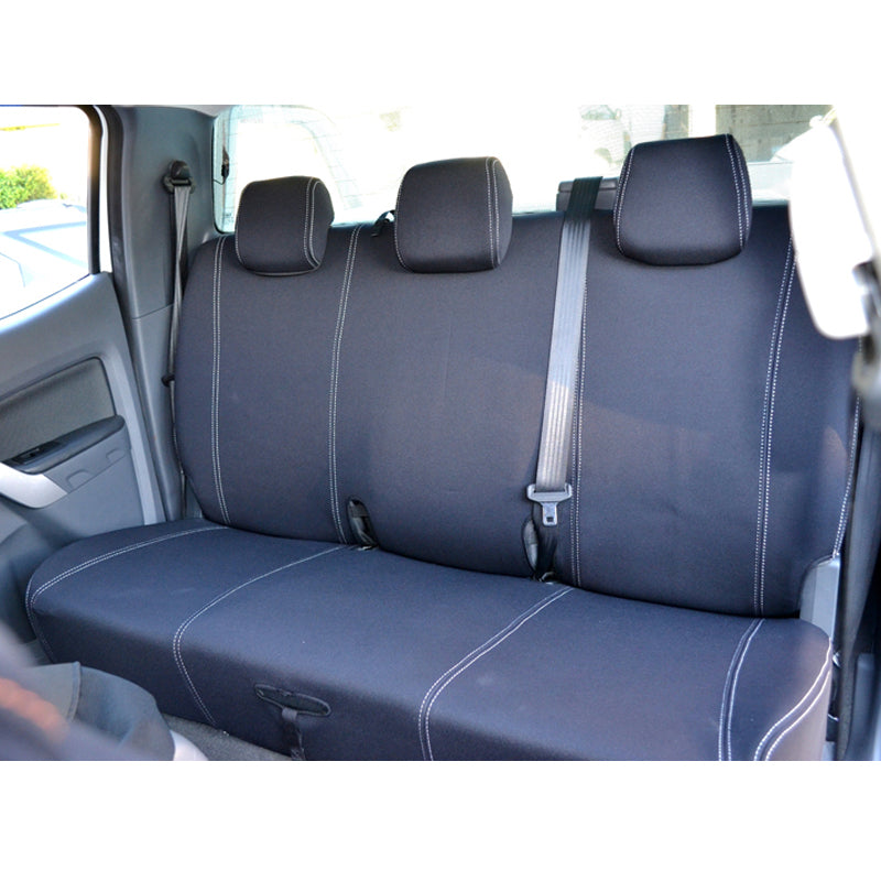 Wet Seat Neoprene Seat Covers Suits Isuzu D-Max MY12-14 EX/SX Dual Cab Ute 7/2012-8/2014 Black