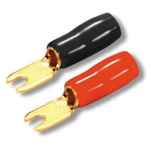 8Ga Fork Terminals Red/ Black Packet Of 12 AP707