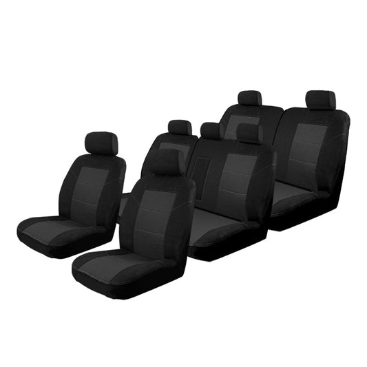 Esteem Velour Seat Covers Set Suits Ford Everest 7/2015-5/2022 3 Rows EST6926BLK