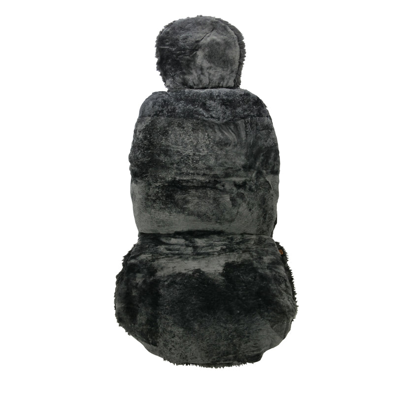 Sheepskin Seat Covers set suits Mitsubishi Triton Front Pair Drover 16mm Charcoal