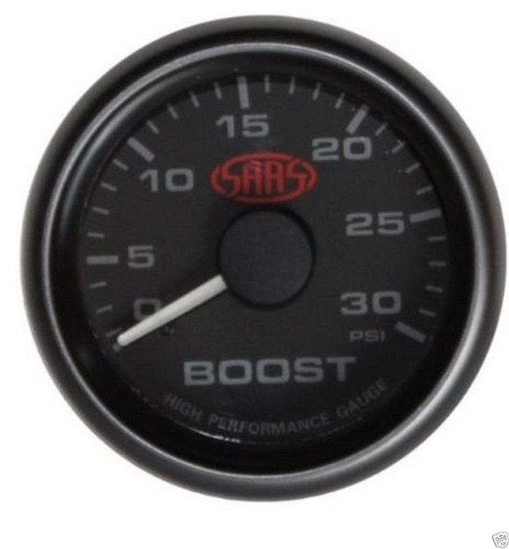 Saas 52mm 2 Inch Car Boost Black Gauge Multi Colour TBD52B 30 PSI Diesel SG-TBD52B