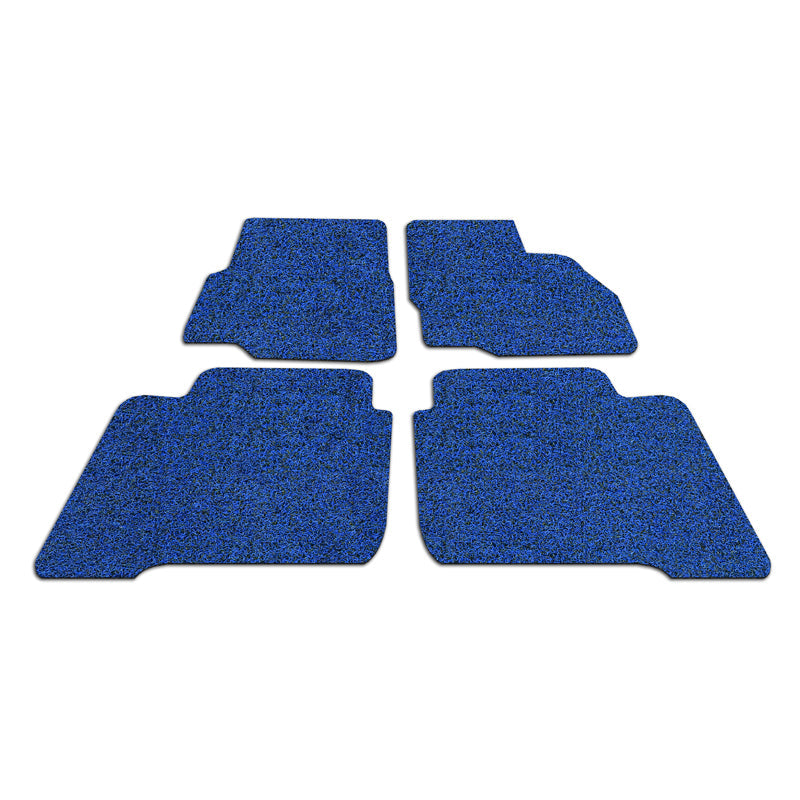 Koil Black/Blue Floor Mats Front & Rear Rubber Composite PVC Coil