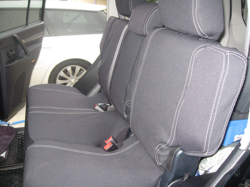 Wet Seat Neoprene Seat Covers Suits Mitsubishi Pajero NS-NX GLS/VRX/Exceed 5 Door Wagon 11/2006-On Black