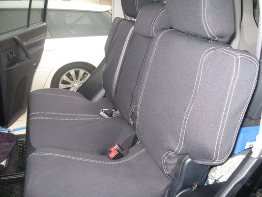 Wet Seat Neoprene Seat Covers Suits Mitsubishi Pajero NS-NX GLS/VRX/Exceed 5 Door Wagon 11/2006-On Black