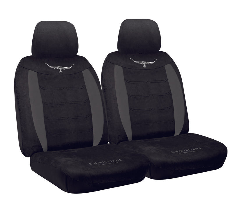 RM Williams Longhorn Black Suede Velour Seat Covers