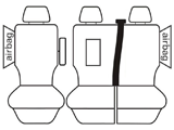 Canvas Custom Made Front Seat Covers Suits Ford Transit Custom VN 290S SWB/330L LWB Van 9/2013-On Black P360