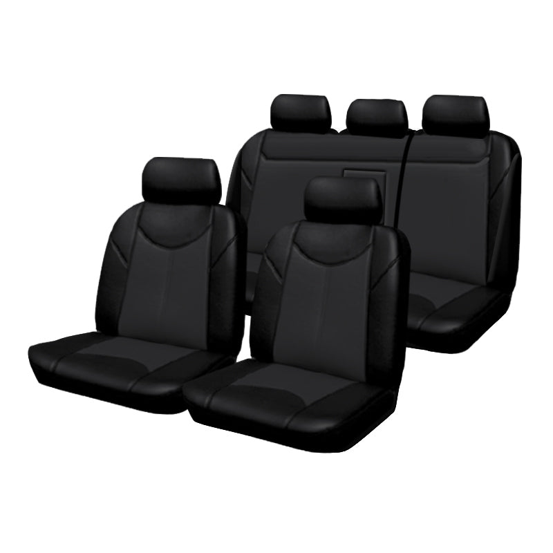 Custom Suits Subaru Forester Leather Look Black Seat Covers 03/2008-12/2012 Airbag Safe Two Rows