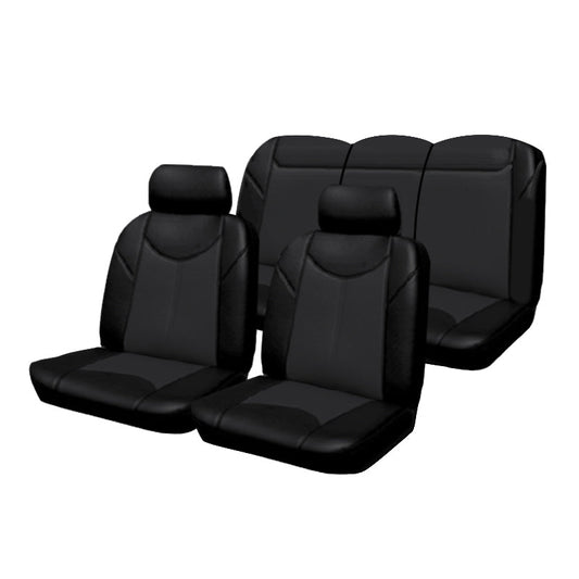 Custom Made Seat Covers Leather Look Black Suits Holden Commodore VE Omega Sedan 08/2006-5/2013 Airbag Safe 2 Rows