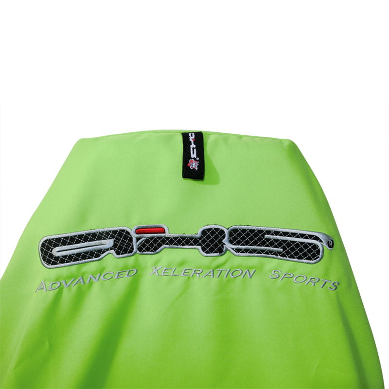 Original AXS Single Front Seat Cover - Lime Green  With Black Embroidered Logo Airbag Safe AXSLIM