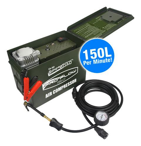 Ammo Box Air Compressor AC595 Pro Flow Dr Air Car 4x4 Off Road 150 Litre Per Minute