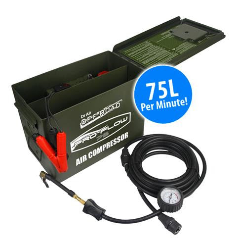 Ammo Box Air Compressor AC575 Pro Flow Dr Air Car 4x4 Off Road 75 Litre Per Minute