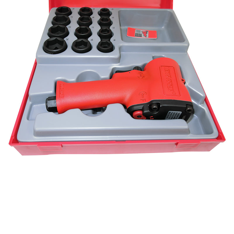 Teng Tools - Stubby Air Compact Impact Gun Socket Set 13pc TTDAWM13M