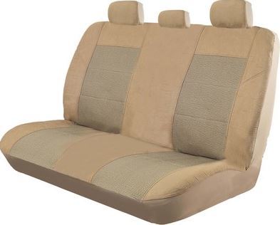 Esteem Velour Rear Seat Covers Size 06H Universal Fit Beige