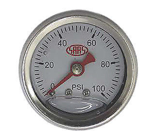 Saas 52mm 2 Inch Liquid Filled Fuel Pressure Gauge White SG100W