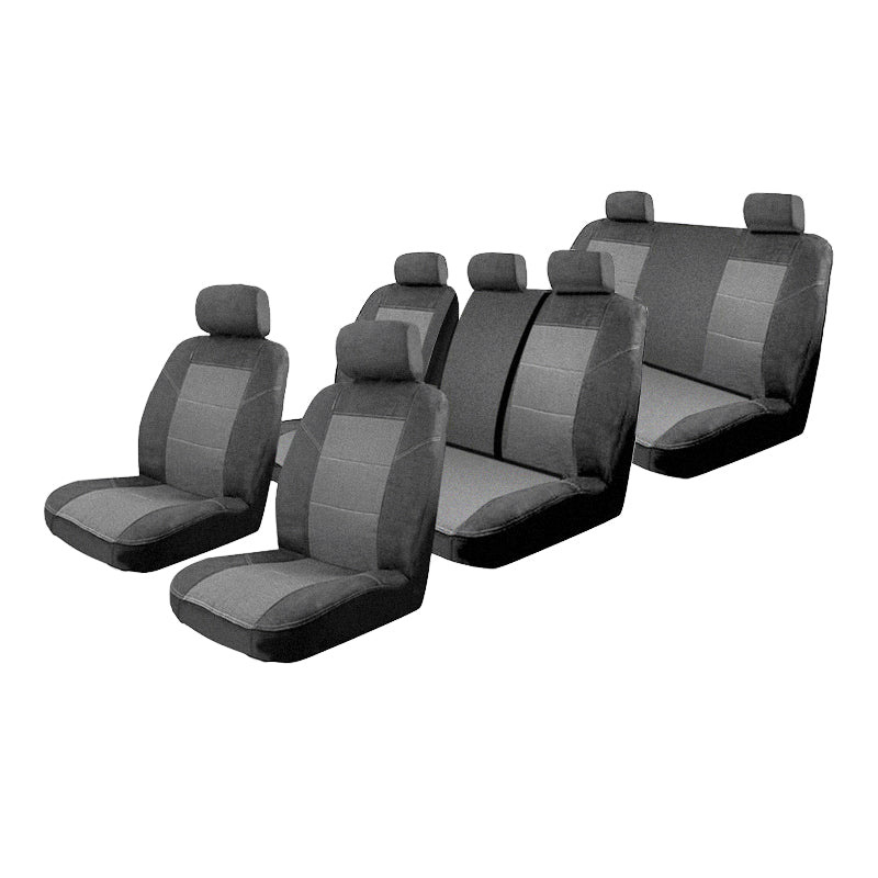 Custom Made Esteem Velour Seat Covers Suits Volkswagen Caddy Maxi Trendline 7 Seater Van 6/2017-On 3 Rows