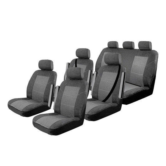 Custom Made Esteem Velour Seat Covers Suits Volkswagen Transporter Multi Van 2005-On 3 Rows