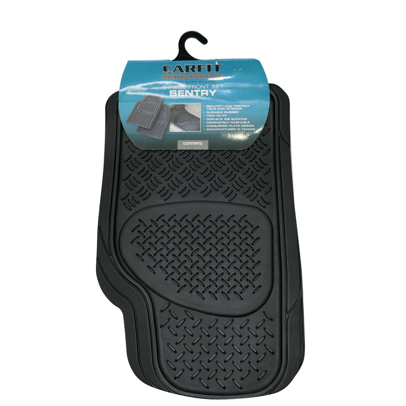 Sentry Rubber Floor Mats Front - Black Pair