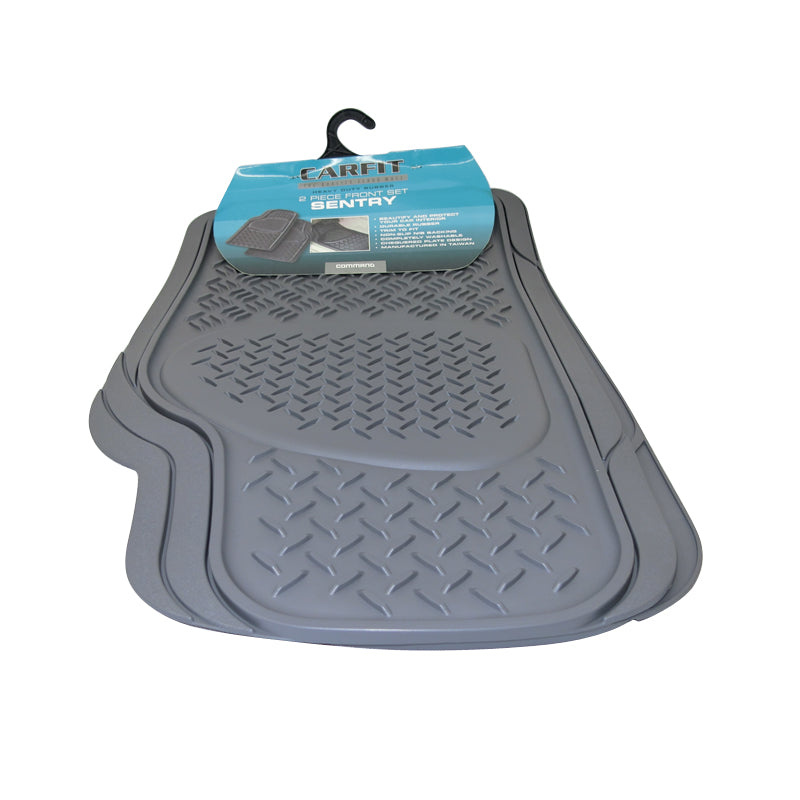 Sentry Rubber Floor Mats Front - Grey Pair 4592015