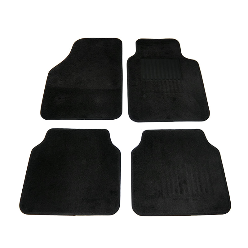 Majestic Luxus Mats Plush Pile Carpet  Set of 4 Floor Mats Black