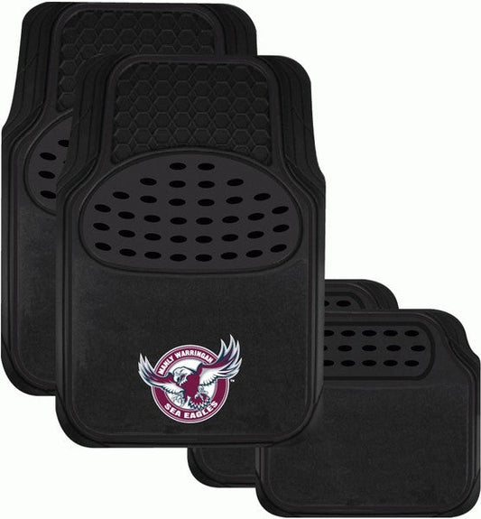 NRL Manly Warringah Sea Eagles Floor Mats Set of 4