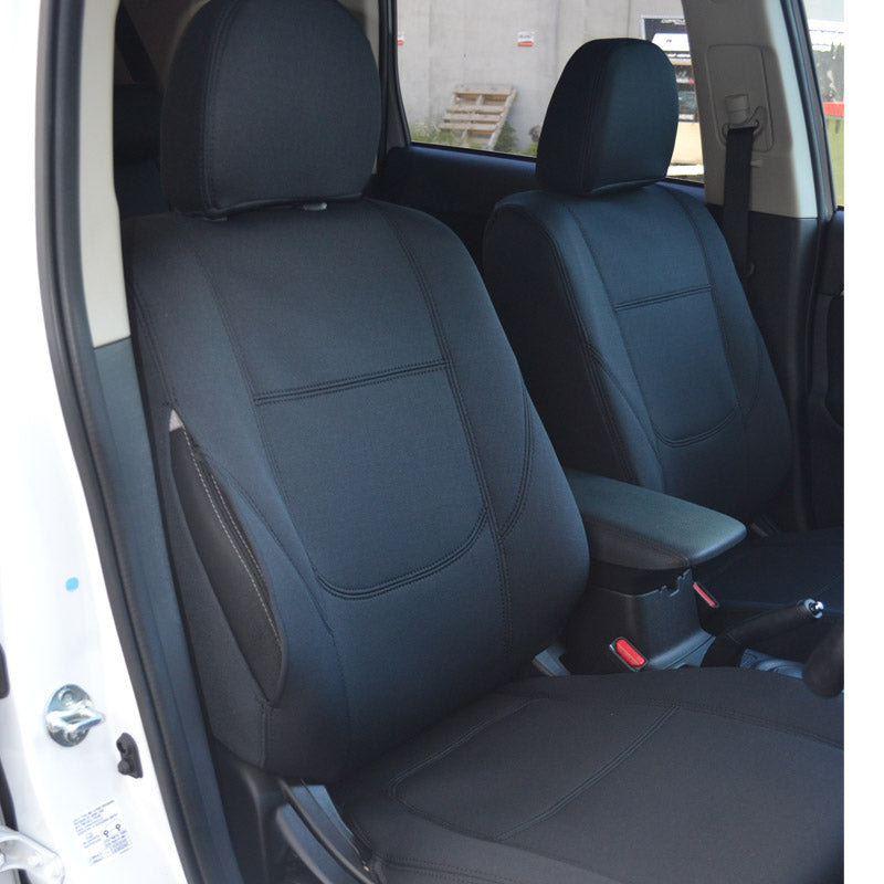 Wet Seat Black Neoprene Seat Covers Suits Isuzu D-Max SX 8/2014-7/2020 Dual Cab Black Stitching