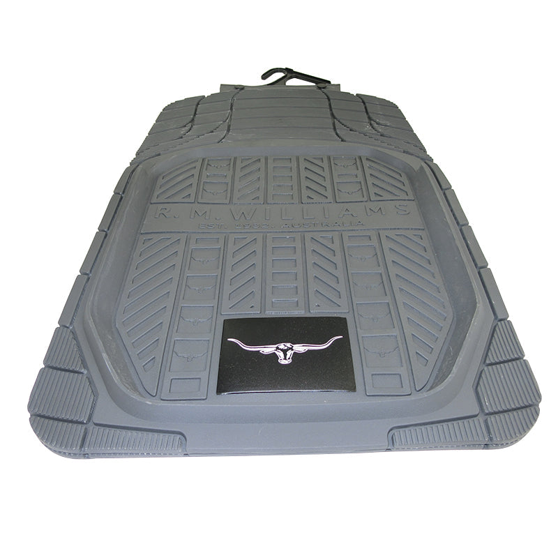 RM Williams Heavy Duty Rubber Floor Mats Front Pair Grey