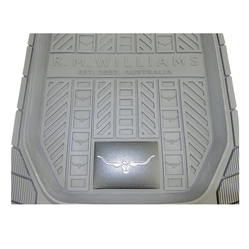 RM Williams Heavy Duty Rubber Floor Mats Front Pair Grey