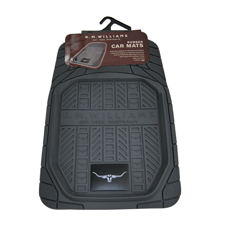 RM Williams Heavy Duty Rubber Floor Mats Front Pair Grey