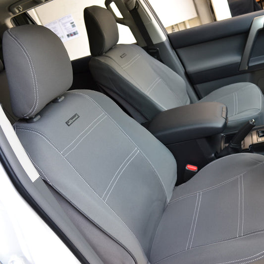 Wet Seat Grey Neoprene Seat Covers suits Toyota Hilux GUN126R Workmate Dual Cab Ute 9/2015-On