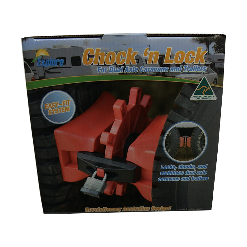 Chock 'n Lock Suits Dual Axle Caravan Boat Trailers and Horse Floats TWC01