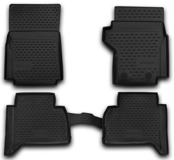 3D Rubber Floor Mats suits VW Amarok Double Cab 2010-2018 4 Piece Front & Rear EXP.NLC.51.51.210K