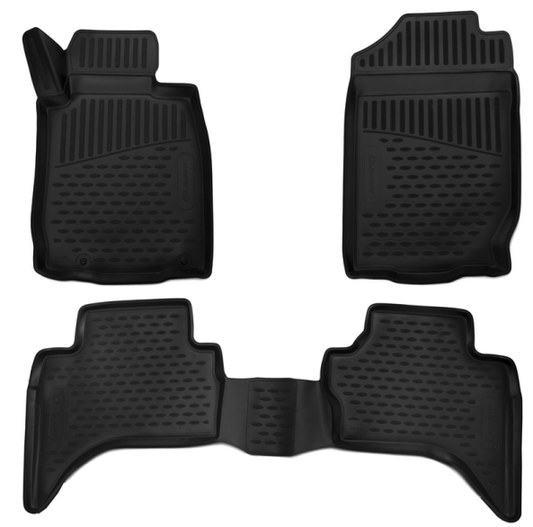 3D Custom Floor Mats Suits Mitsubishi Triton 2016-11/2023 Rubber 3 Piece Front & Rear EXP.ELEMENT3D3501210