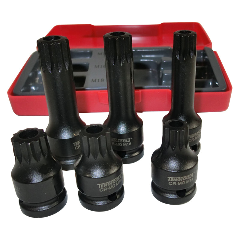 Teng Tools Impact Spline XZN Socket Set 6 Piece T9206