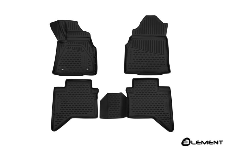 3D Custom Floor Mats suits Toyota Hilux (Auto) Dual Cab Workmate/SR/SR5 8/2015-On Rubber 4 Piece EXP.ELEMENT3D48153210k