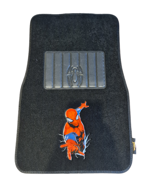 Marvel Avengers Car Floor Mats Black Set of 4 Spider Man AVECMSPI