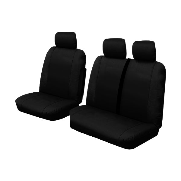 Custom Made Outback Black Canvas Seat Covers Suits LDV V80 SWB/LWB Van 1/2016-On 1 Row