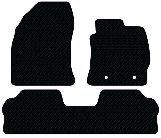 Rubber Custom Floor Mats suits Toyota Corolla Hatch Ascent/SX/ZR/Hybrid 10/2012-8/2018 Front & Rear Black MRBTY005BLK2RW