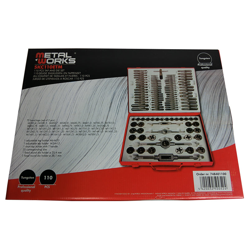 Metal Worx Tap & Die Set 110 Piece Metric 748401100 / SKC110 metric 1100