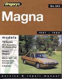 Gregorys Workshop Manual Magna TN 4 CYL 1987 - 1989 GR243