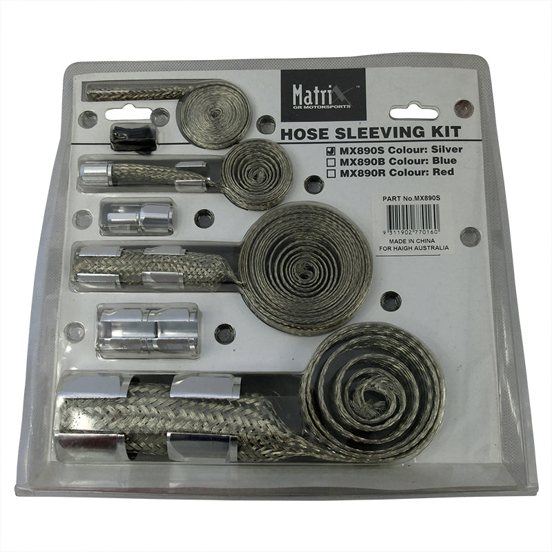 Braided Hose Kit And Clamp Covers/Silver Matrix MX890S