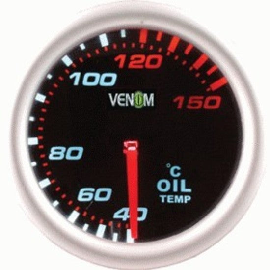 Venom 2 Inch Black Face Oil Temperature Gauge