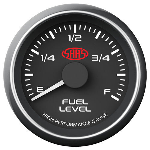 Saas 52mm 2 Inch Fuel Level Gauge Black Muscle SG-FL52B