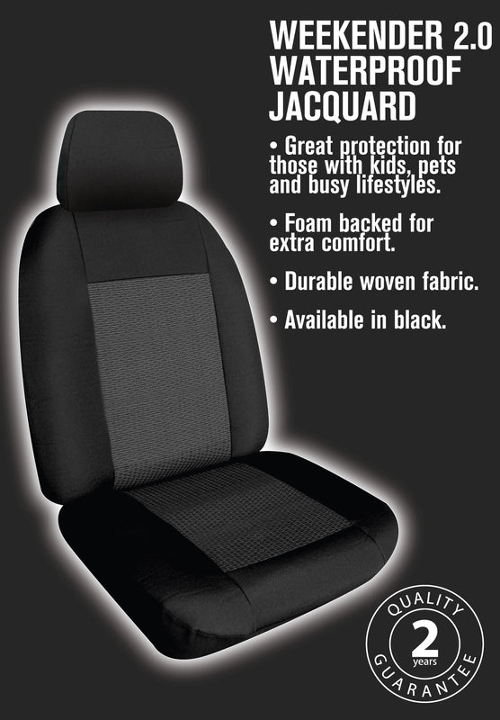 Weekender Jacquard Seat Covers Suits Holden Captiva (CG Series 2) LX 7 Seater 3/2011-2013 Waterproof